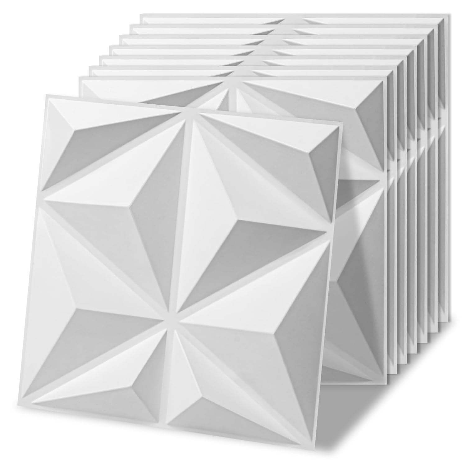 Art3d 20 Pack Decorative 3D Wall Panels, 19 Sq.Feet PVC Interior Wall Décor, 11.8"x11.8", White