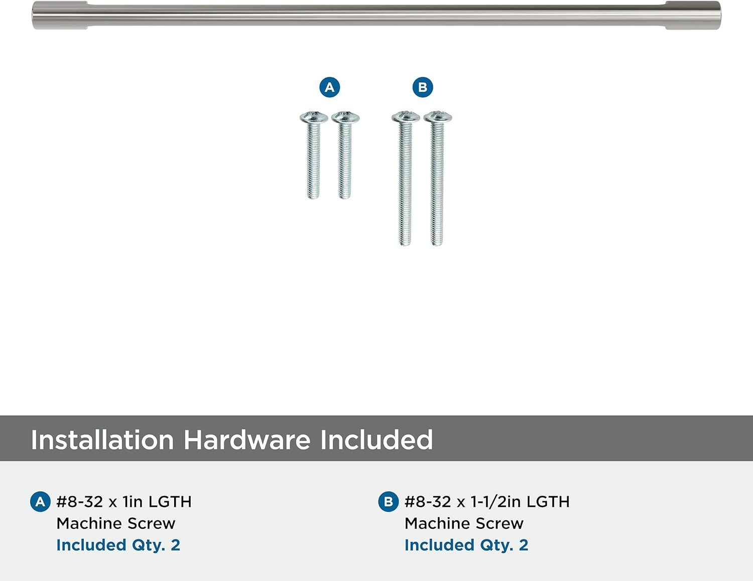 Amerock Riva 12-5/8 inch (320mm) Center-to-Center Satin Nickel Cabinet Pull