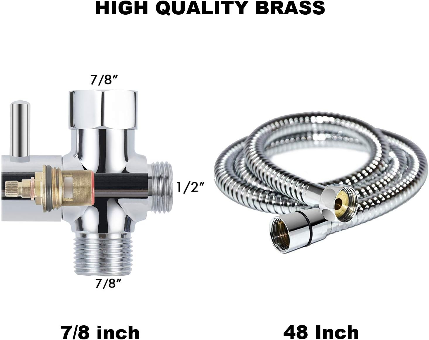 Bidet Sprayer for Toilet, Hand held Stainless Steel Toilet Bidet Sprayer Kit with Hose, Easy Install Bidet Attachment for Toilet, Bidet Sprayer for Personal Hygiene, Toilet Clean, Baby Diaper Cloth