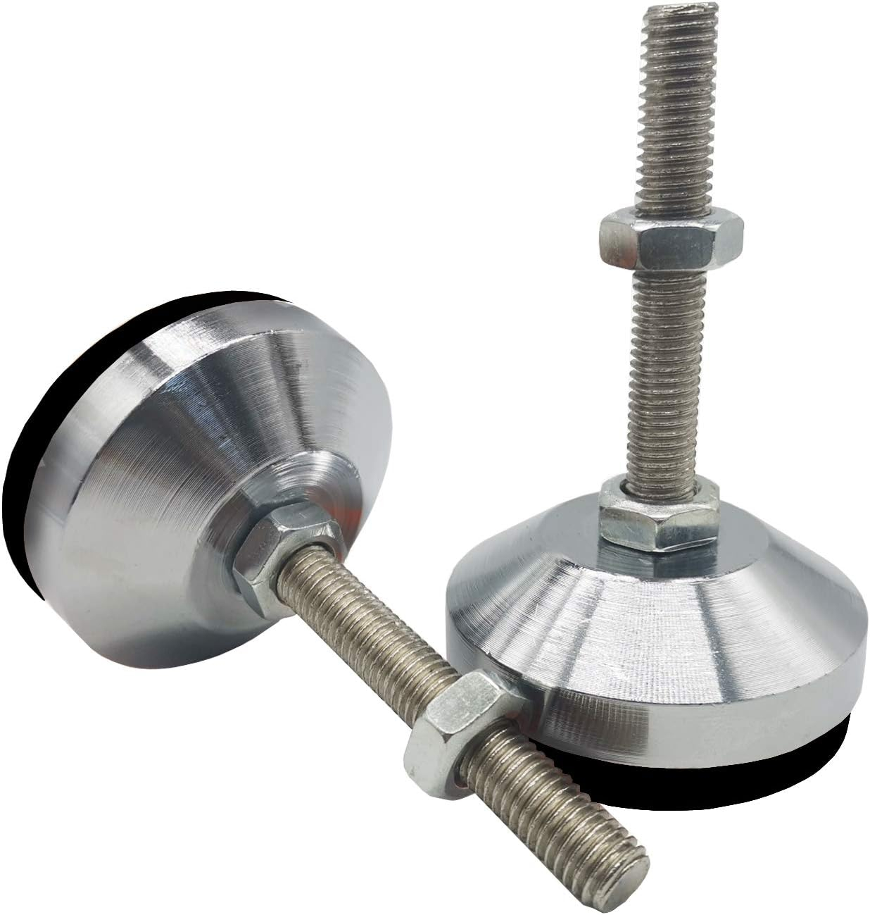 TIHOOD 2PCS Heavy Duty Leveling Screw Leg 4" Adjustable Feet Leveler Foot for Furniture Mechanical Equipment(Black)