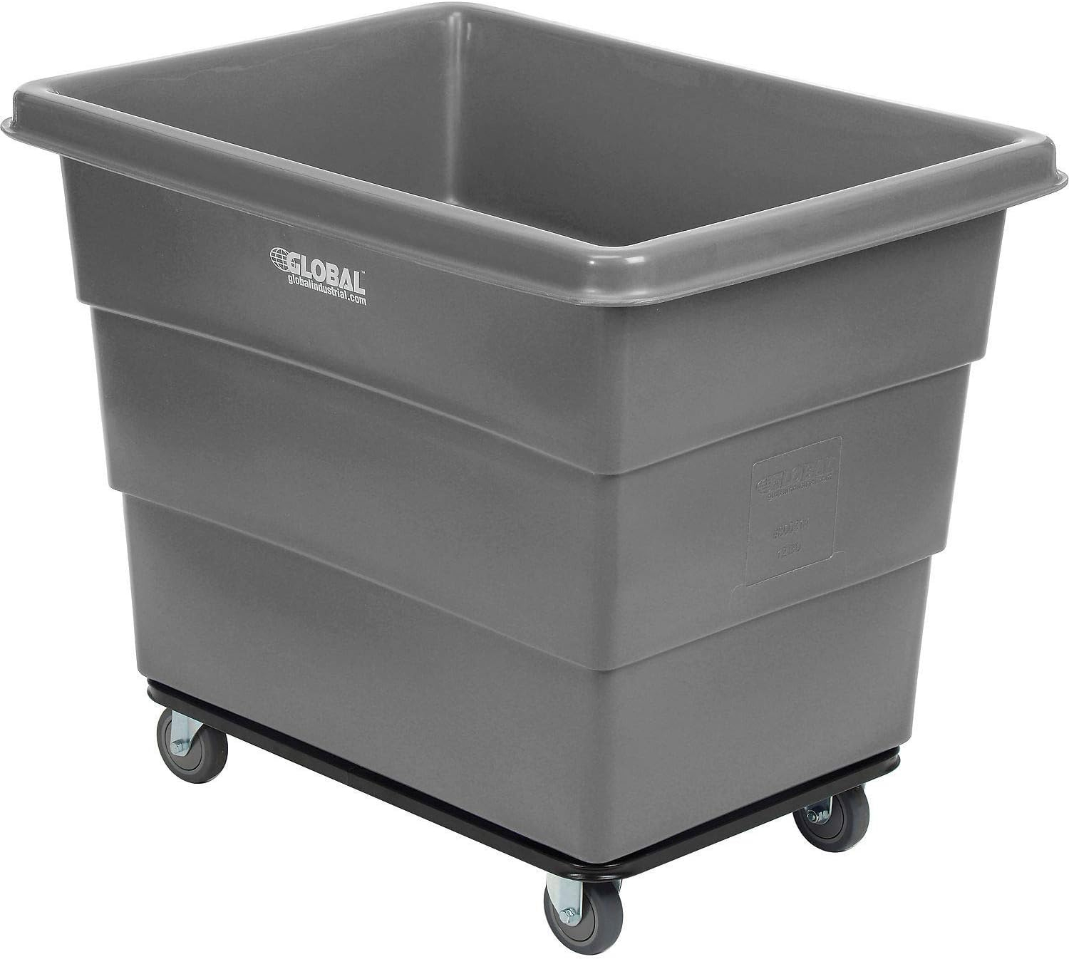 Gray Heavy-Duty Plastic Bulk Box Truck with Steel Chassis Base