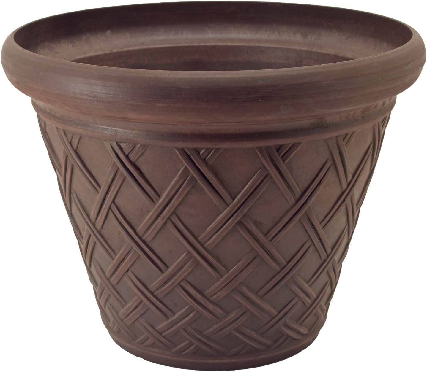 Basket Weave 18 in. x 14 in. Chocolate PSW Pot