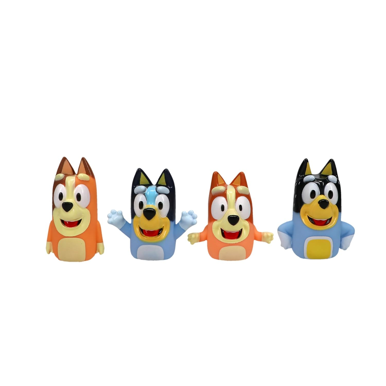 Bluey Jumbo Finger Puppets Set, Multicolor PVC Bath Toys
