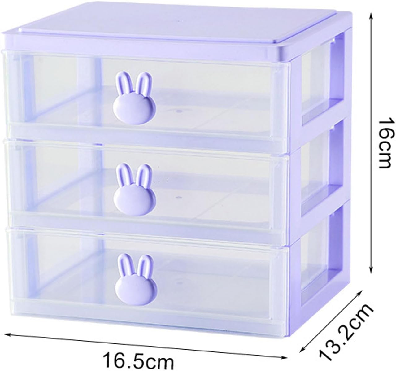 3 Drawer Storage Organizer Small Plastic Drawer Kawaii Purple Desk Organizer Drawer for Bathroom, Dorm, Desk, Office