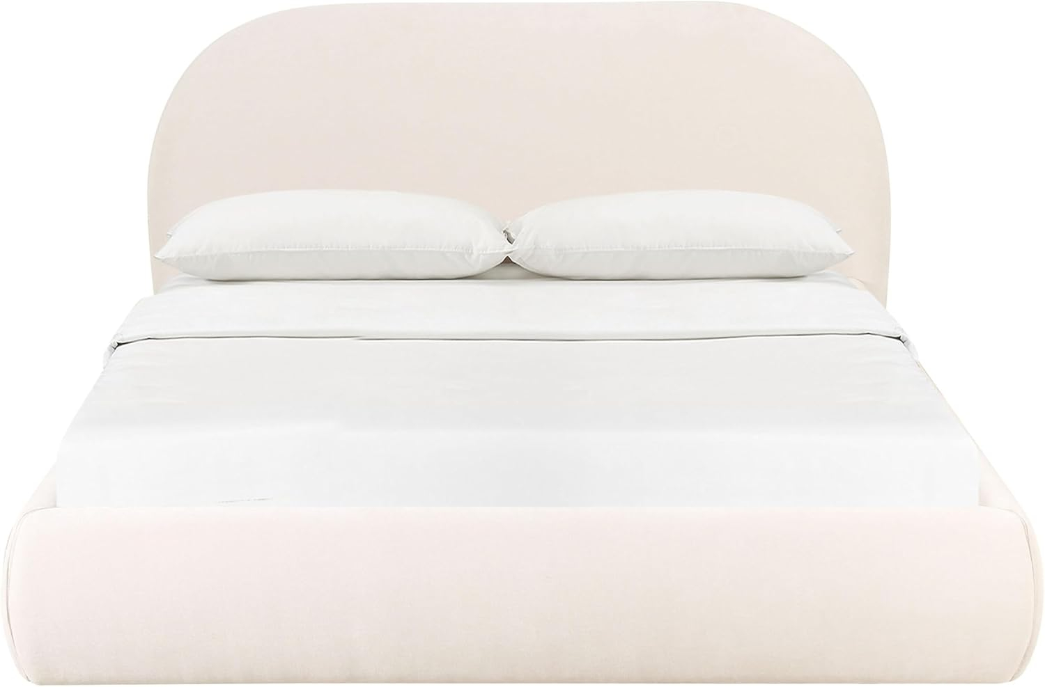 Tov Furniture Bara Cream Textured Velvet Queen Bed