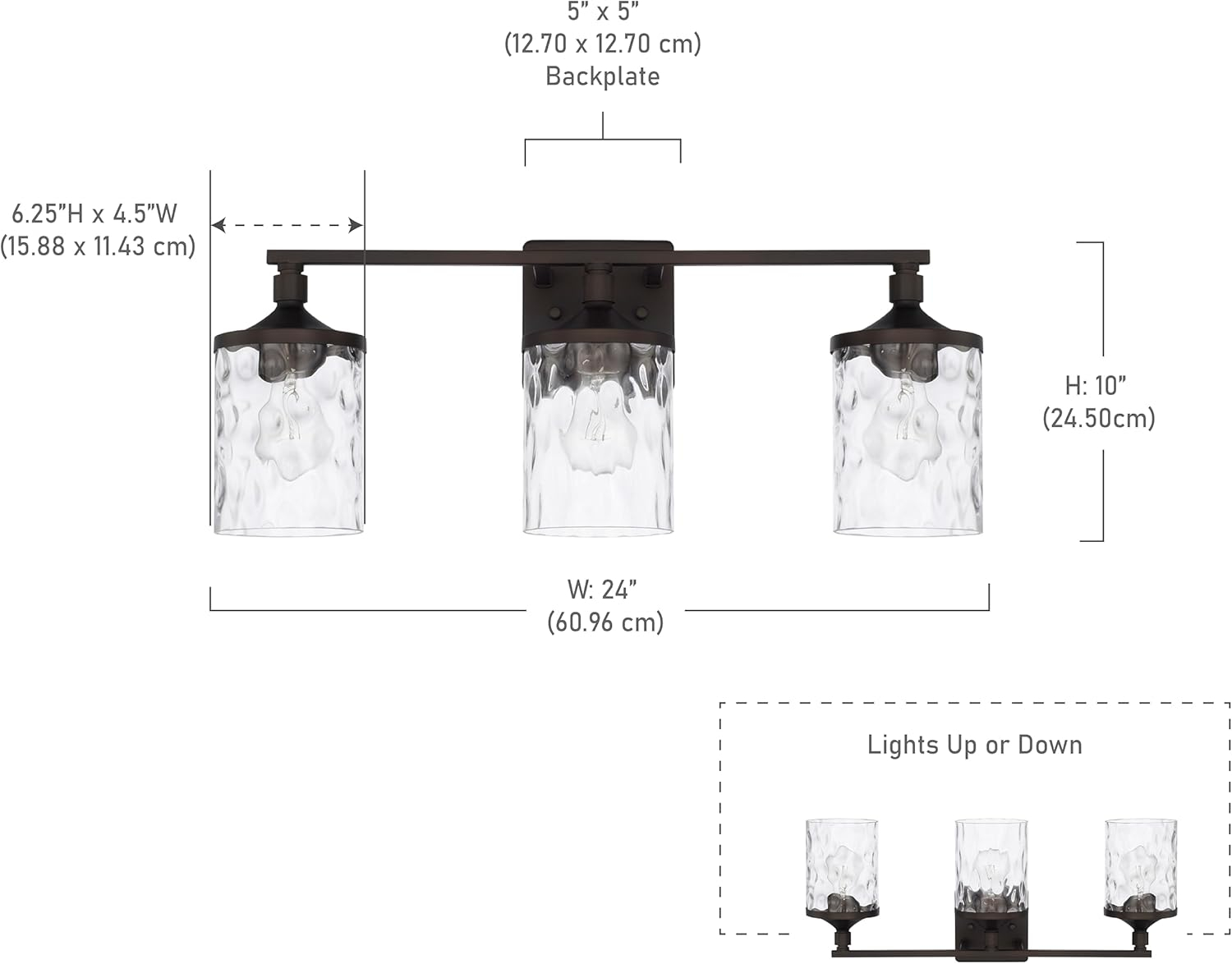 Capital Lighting 128831-451 Colton 3 Light 24" Wide Bathroom Vanity Light - Bronze