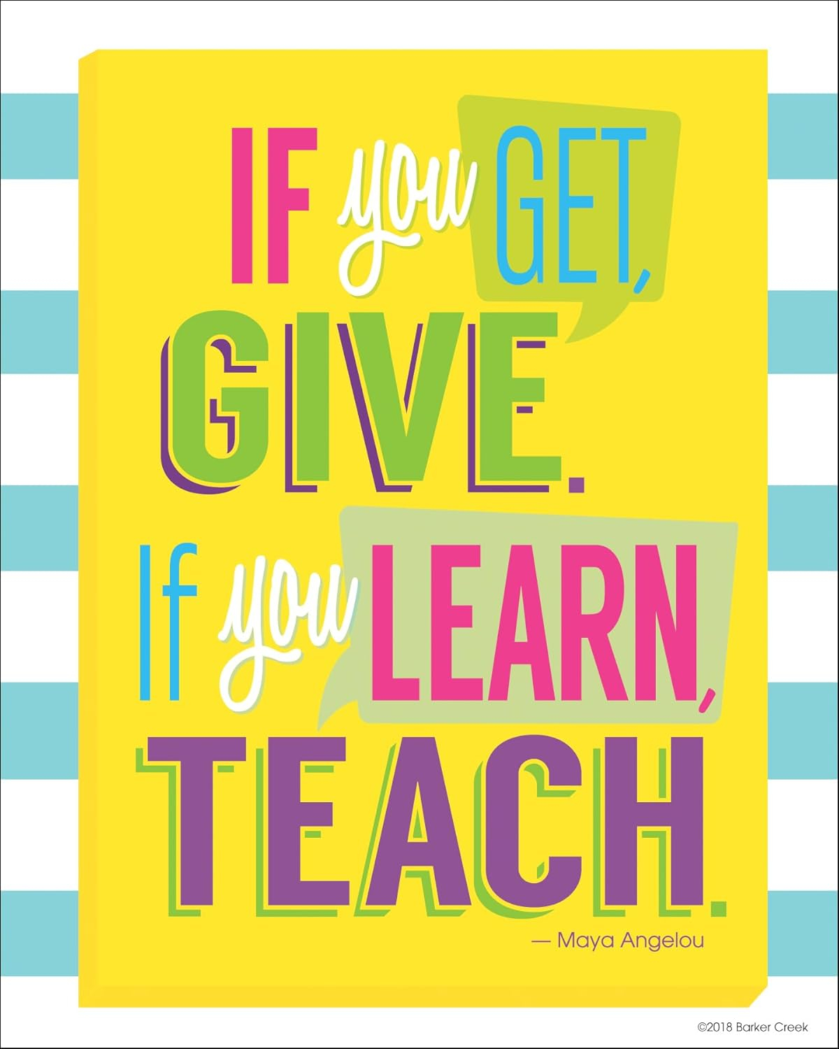 Barker Creek Art Print Set, I Believe in You, Set of 8 Art Prints from Barker Creek's Happy Collection, Inspirational Quotes, Office, Home, School Décor, 8 Prints, 8" x 10" (4179)