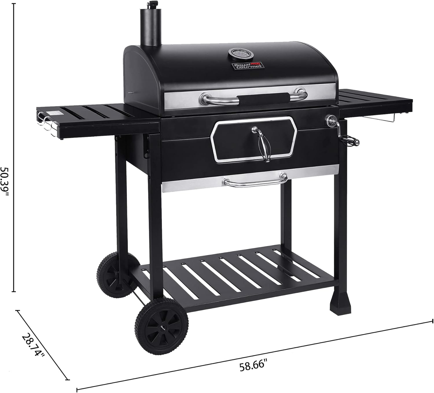 Royal Gourmet CD2030AN 30-Inch Charcoal Grill, Deluxe BBQ Smoker Picnic Camping Patio Backyard Cooking, Black, Large