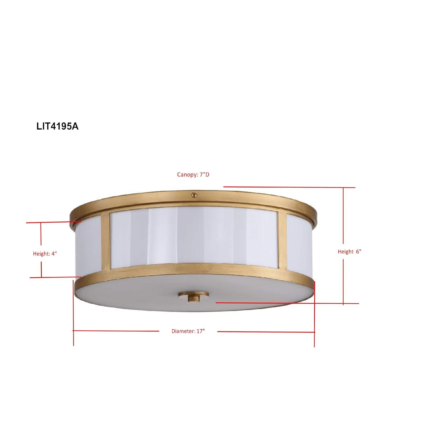 Avery Ceiling Drum Light - LIT4195 - Gold - Safavieh