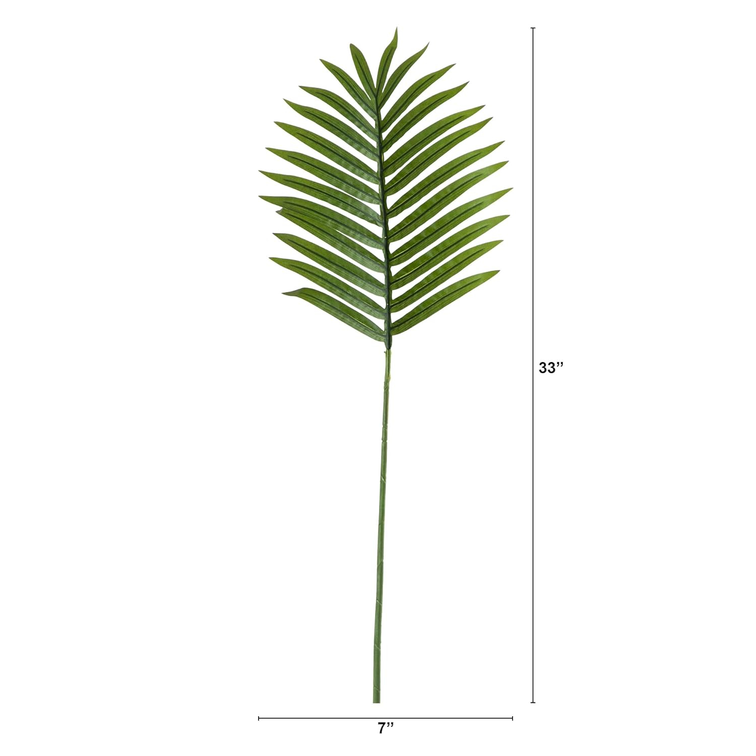 33-Inch Green Artificial Palm Leaf Stems, Set of 3