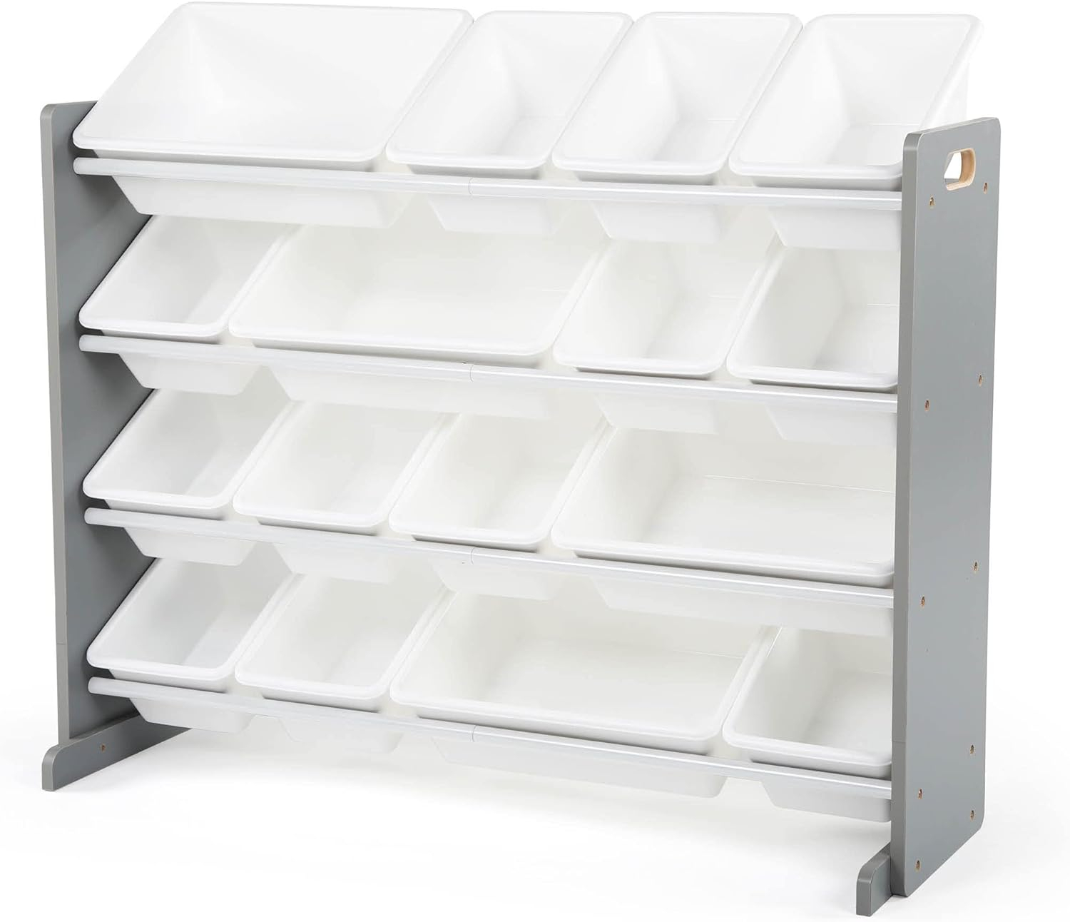 Humble Crew Inspire Supersized Toy Storage Organizer with 16 Plastic Storage Bins, Grey/White