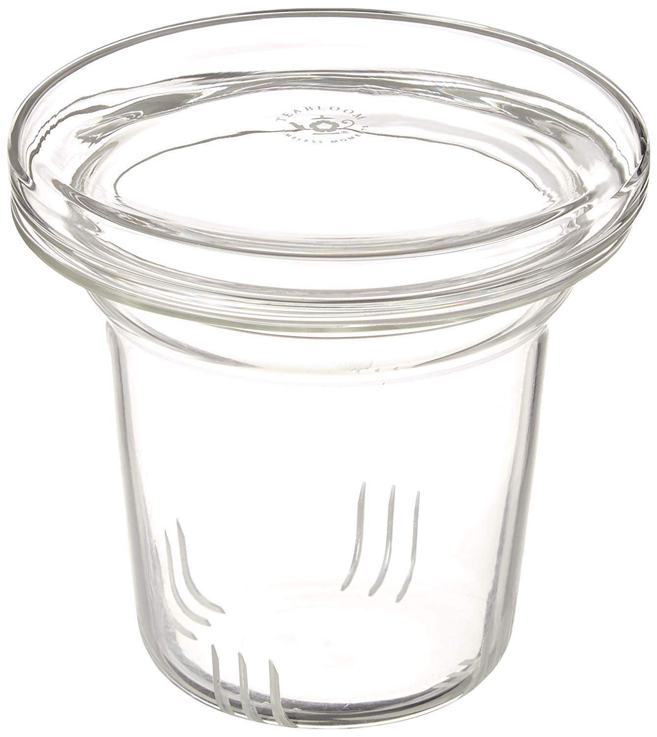 Teabloom Universal Glass Tea Infuser with Multi-Functional Lid - Lead-Free and Non-Toxic Glass Filter for Loose Tea Leaves
