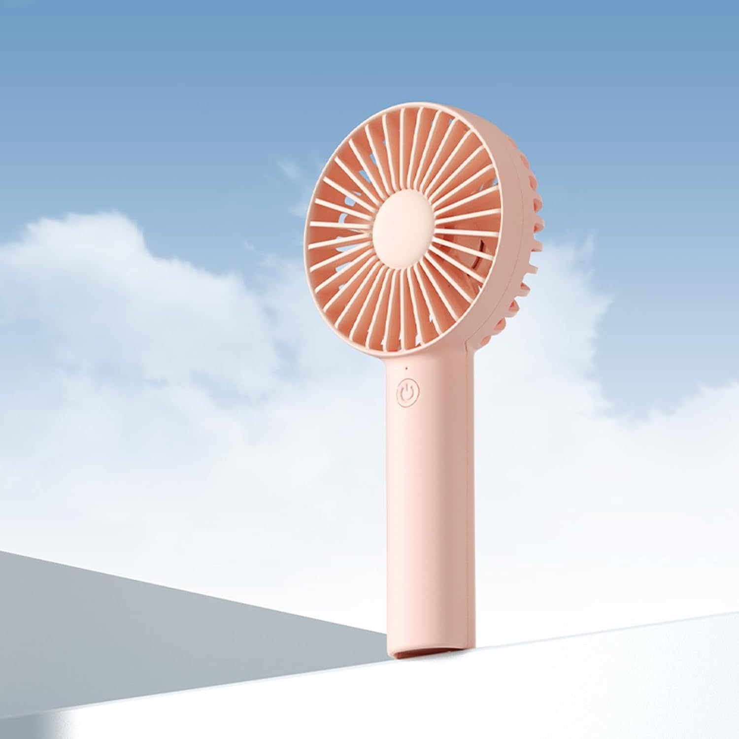 JISULIFE Handheld Fan, Portrable Mini Fan with 3 Speed, USB Rechargeable Personal Fan Battery Operated for Outdoor, Office, Travel -Pink