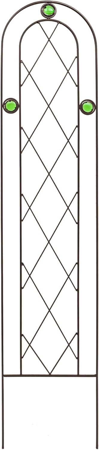 Arcadia Garden Products Emerald Trellis 10-Inches W x 48-Inches H Black Iron Traditional Garden Trellis For Climbing Plants
