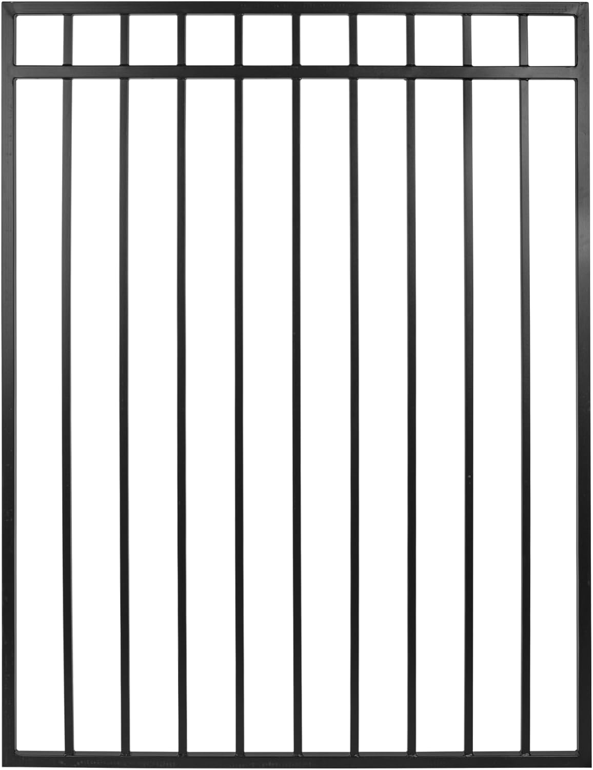 Nuvo Iron 5-ft H x 6-ft W Textured black finish Galvanized steel Containment Gate Spaced picket Fence panel