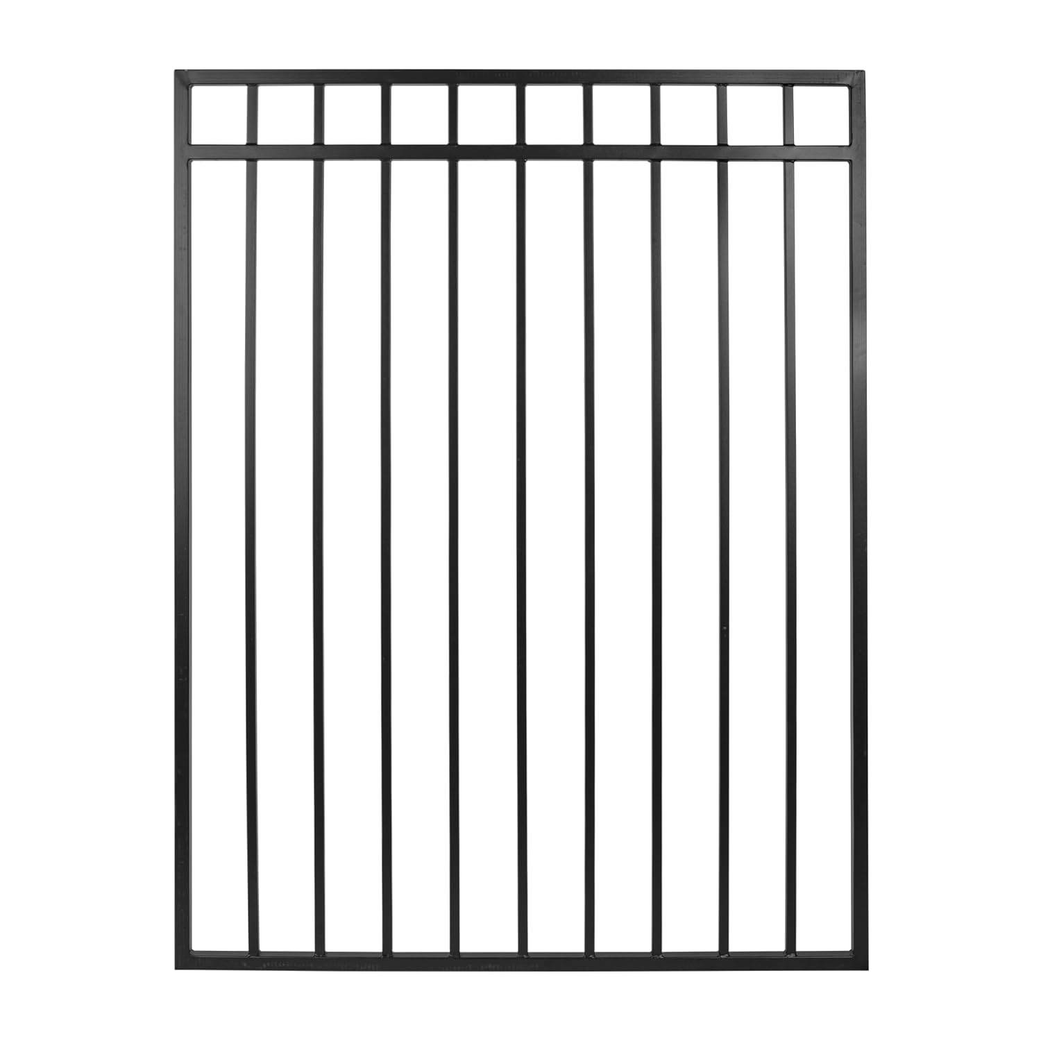 Nuvo Iron 5-ft H x 6-ft W Textured black finish Galvanized steel Containment Gate Spaced picket Fence panel