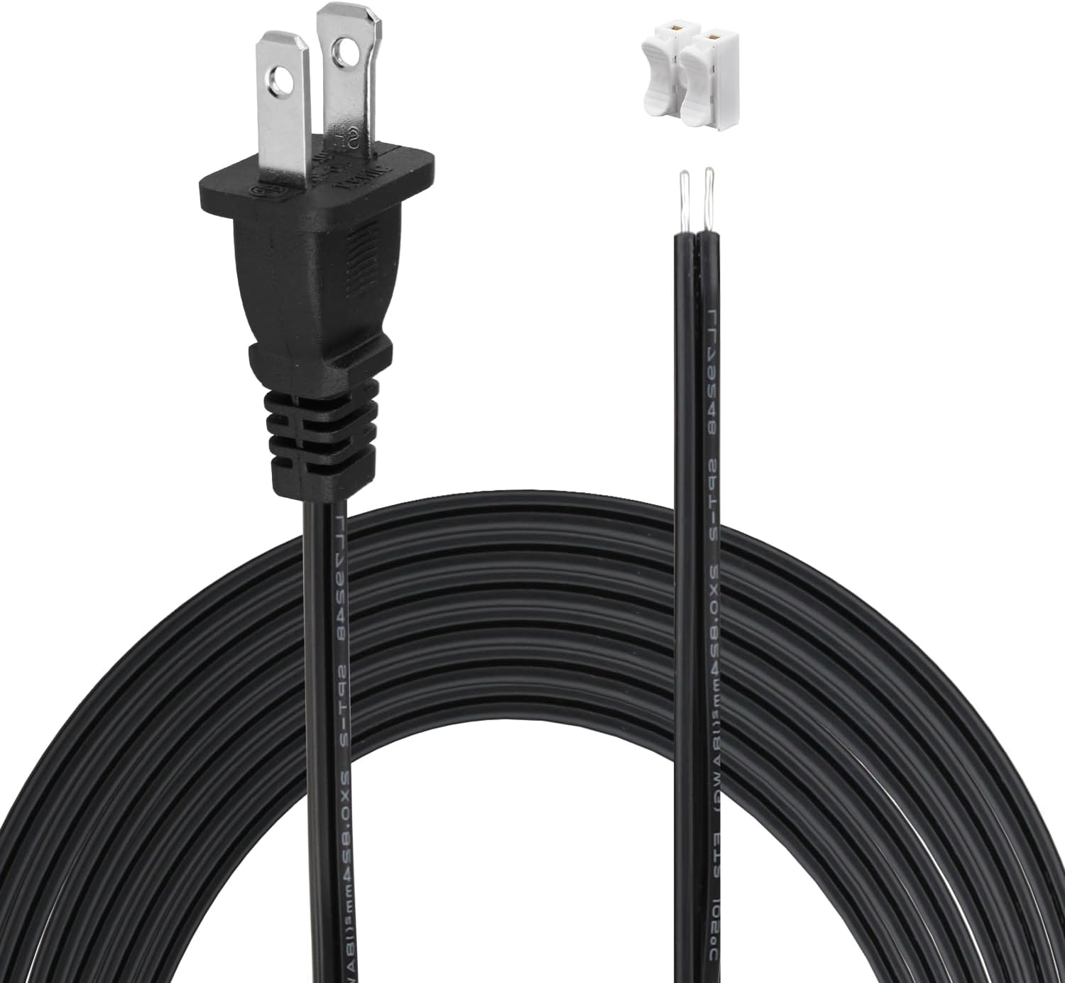 8 ft. Replacement Cord Set with Polarized Plug on 1-End, Black