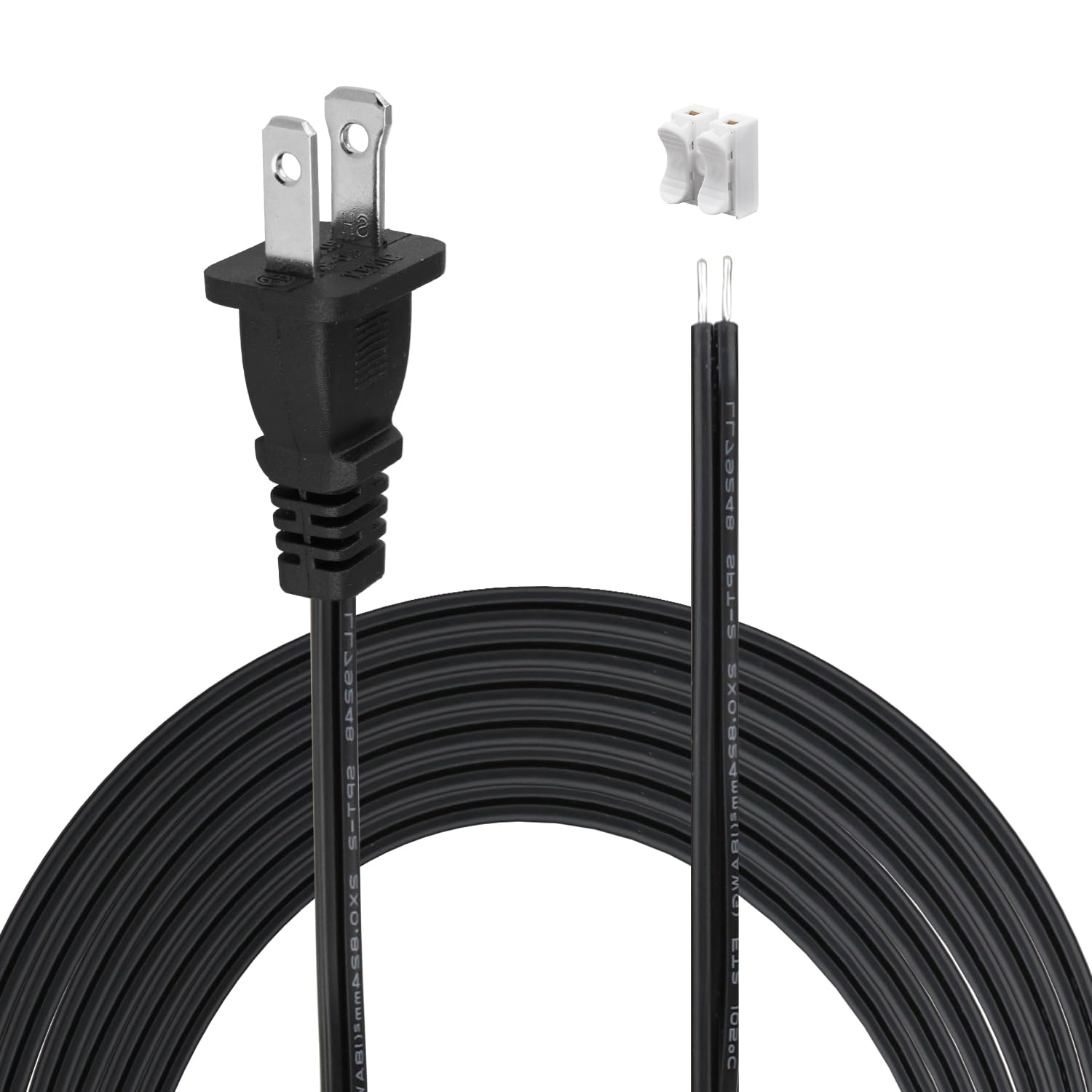 8 ft. Replacement Cord Set with Polarized Plug on 1-End, Black