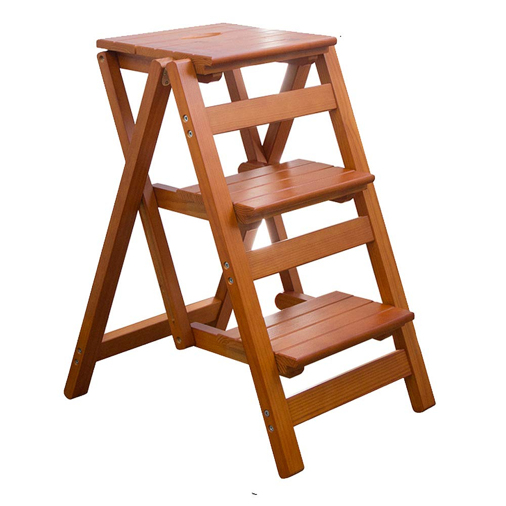 3 Step Folding Portable Wooden Step Stool