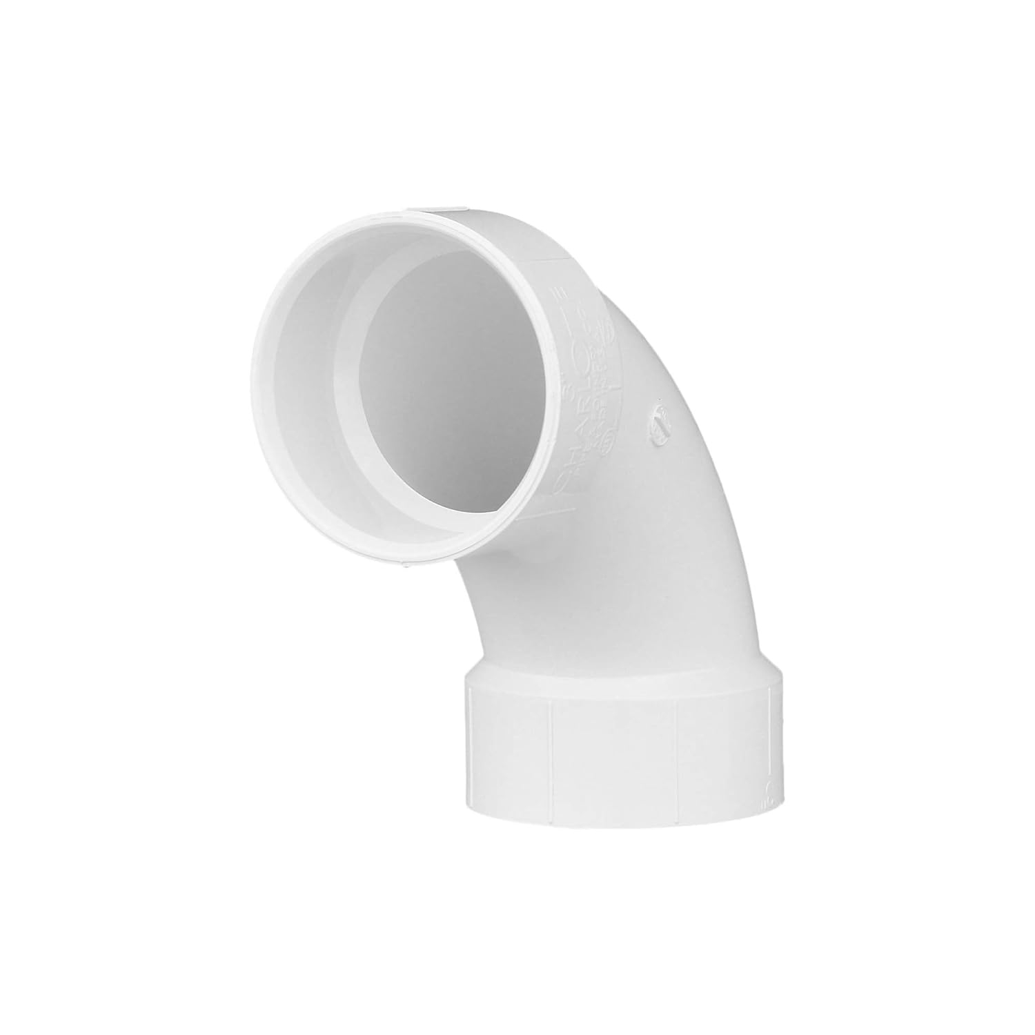Plastic Pipe Fitting, DWV  Long Sweep Elbow, 90 Degree, PVC, 3-In.