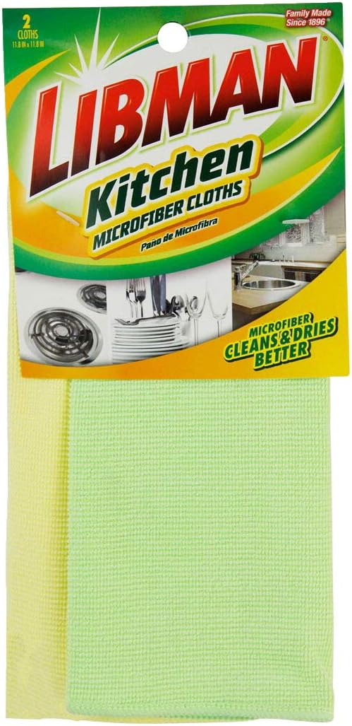 Premium Yellow and Green Microfiber Kitchen Cleaning Cloths, 11.8" x 11.8"