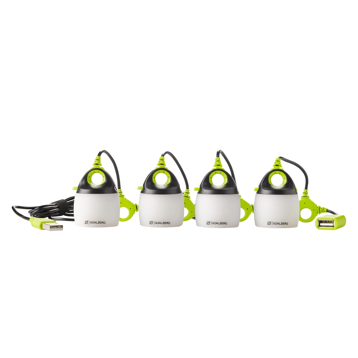 Portable Multi-Color LED Chainable Camping Lanterns, 4-Pack