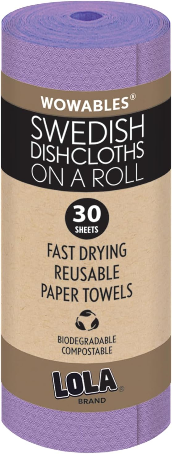LOLA Swedish Dishcloths - 30 Pk, Eco-Friendly Sponge Cloths, Reusable Paper Towels, Made in Germany