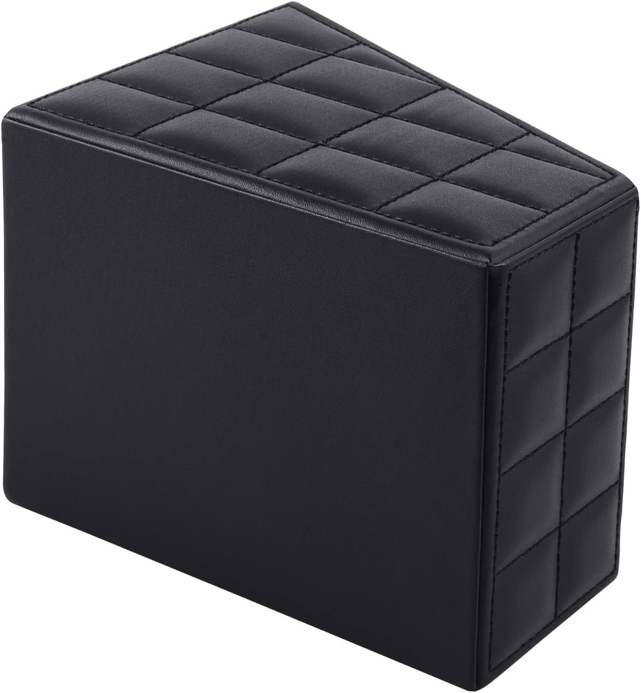 Fashionable PU Leather TV Remote Control Holder with 3 Compartments, Storage Rack, Storage Box, Media Accessory Storage, Desk Organizers (Blakc ge)