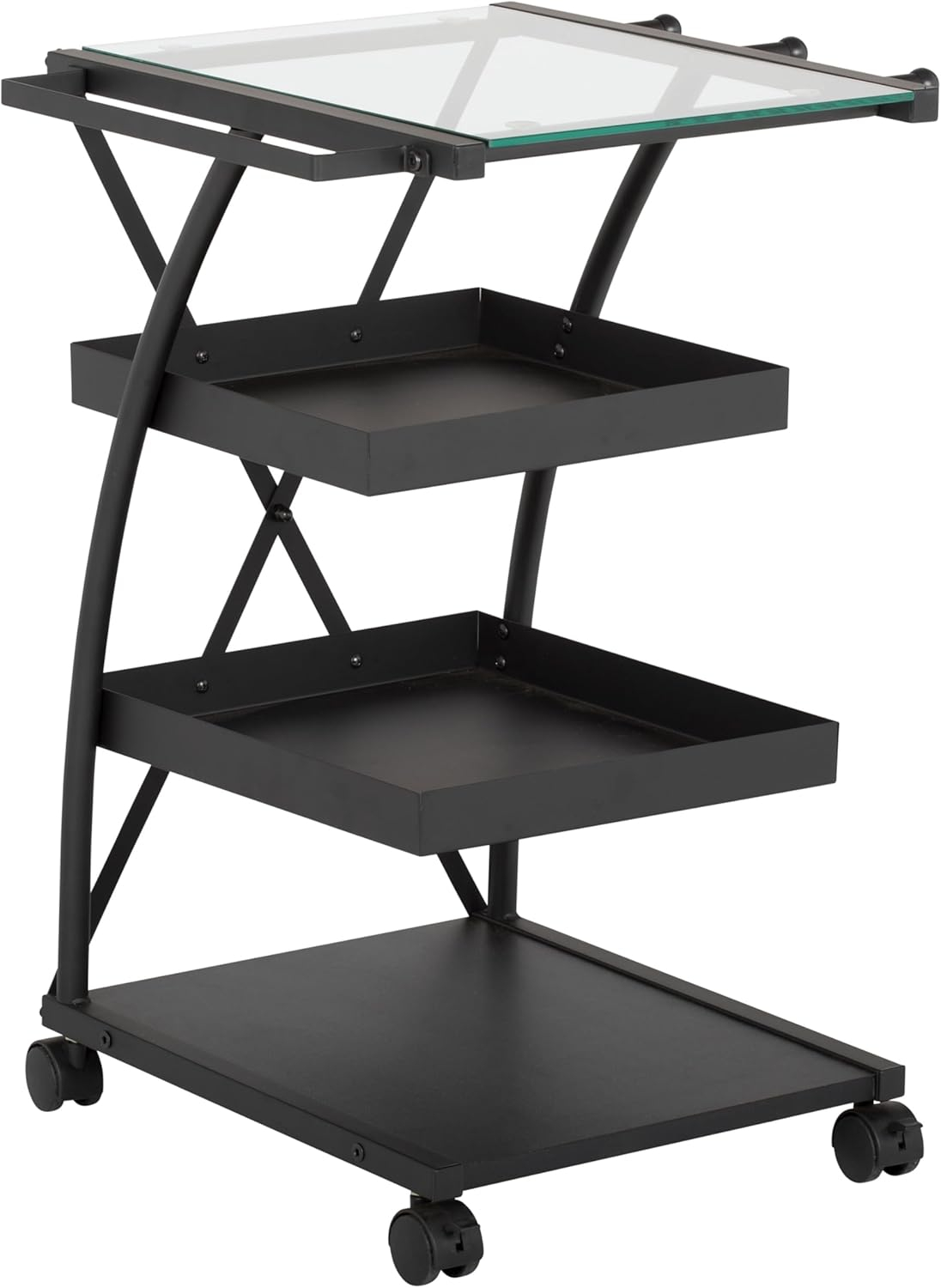 Studio Designs Triflex Metal 4-Tier Organizer Cart, Black