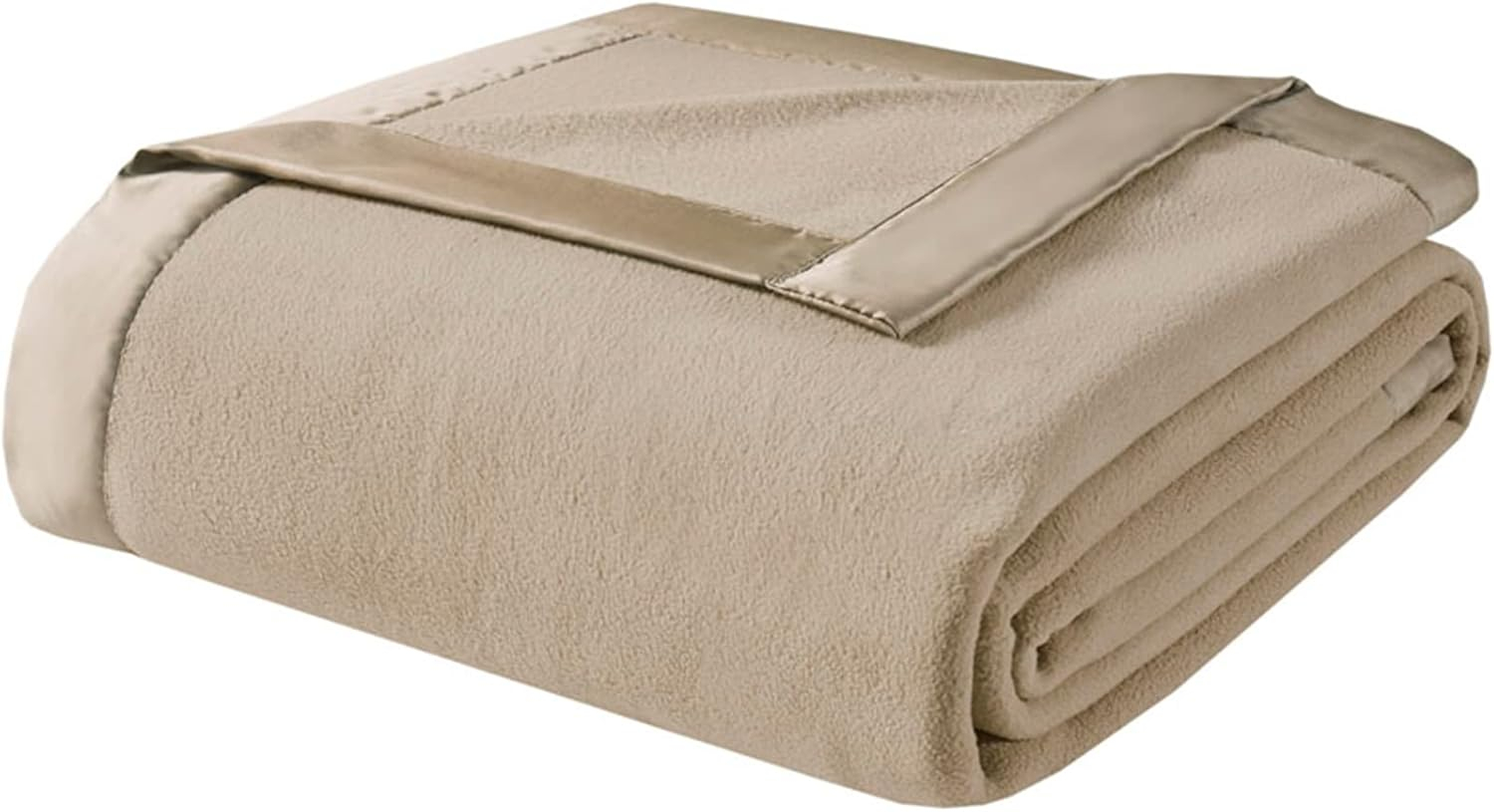 Comfort Classics Micro Fleece Knitted Soft Blanket, Beige, Twin