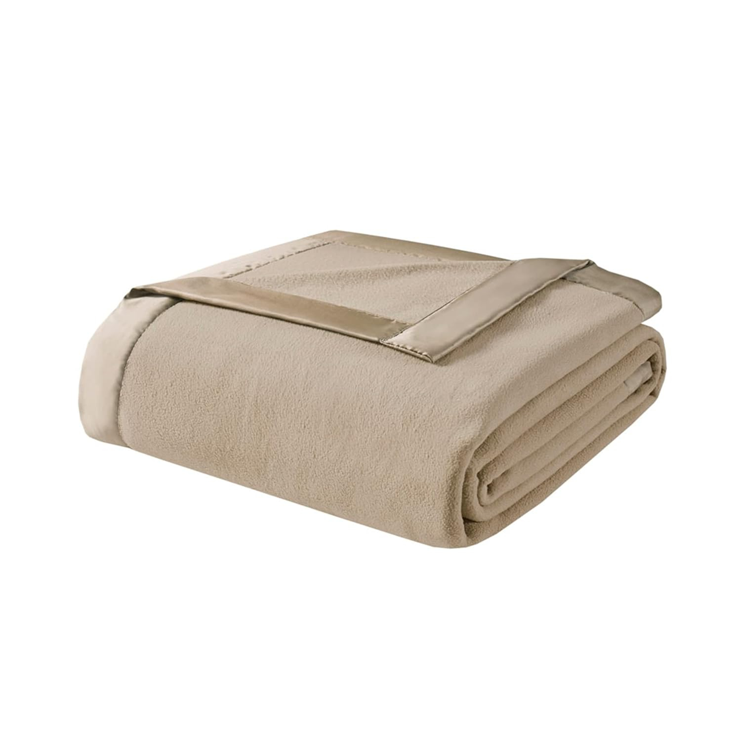 Comfort Classics Micro Fleece Knitted Soft Blanket, Beige, Twin