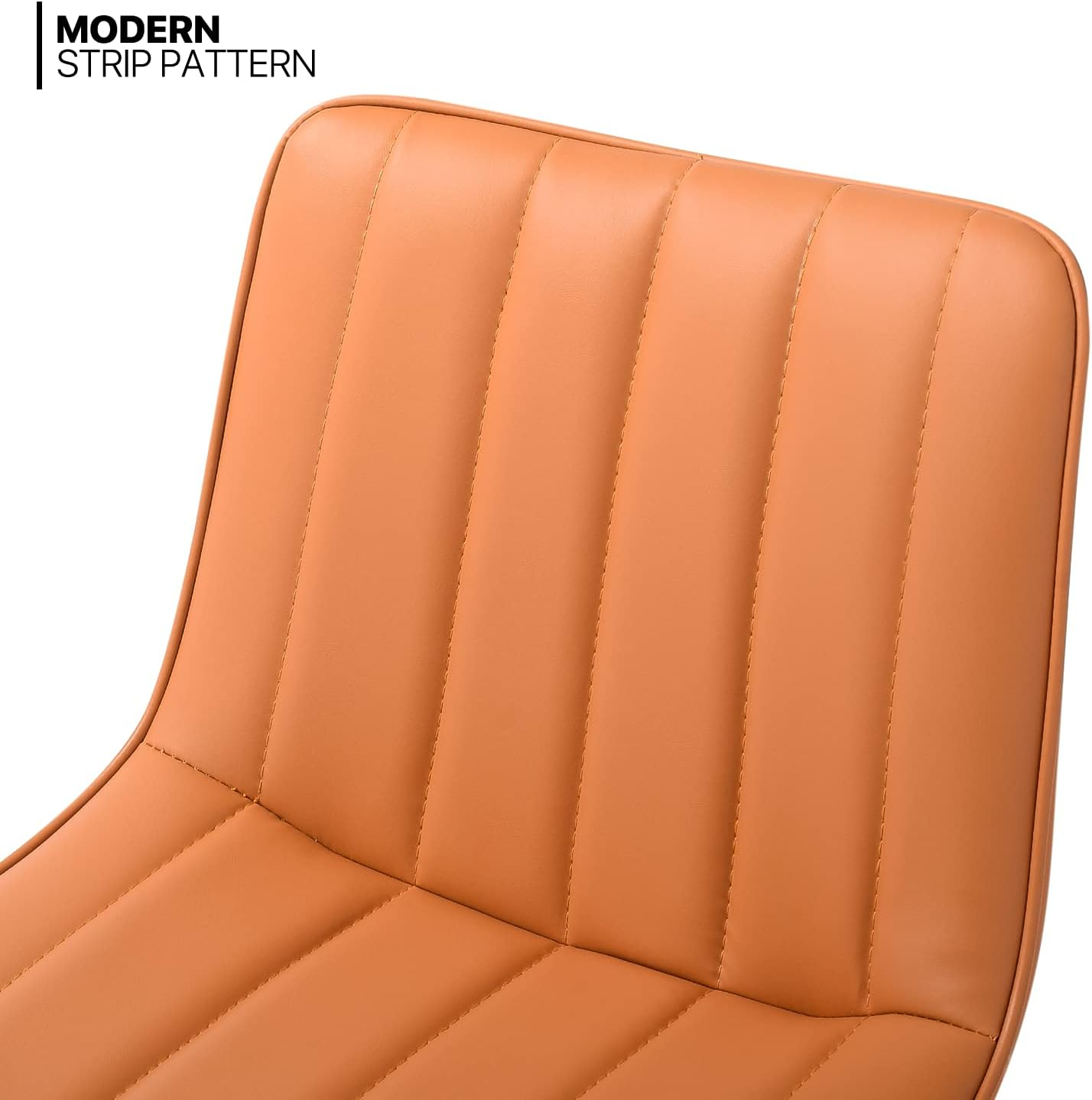 MoNiBloom Adjustable Swivel Bar Stool Set of 2, Counter Height Barstools Dining Chair Faux Leather with Backrest, Brown