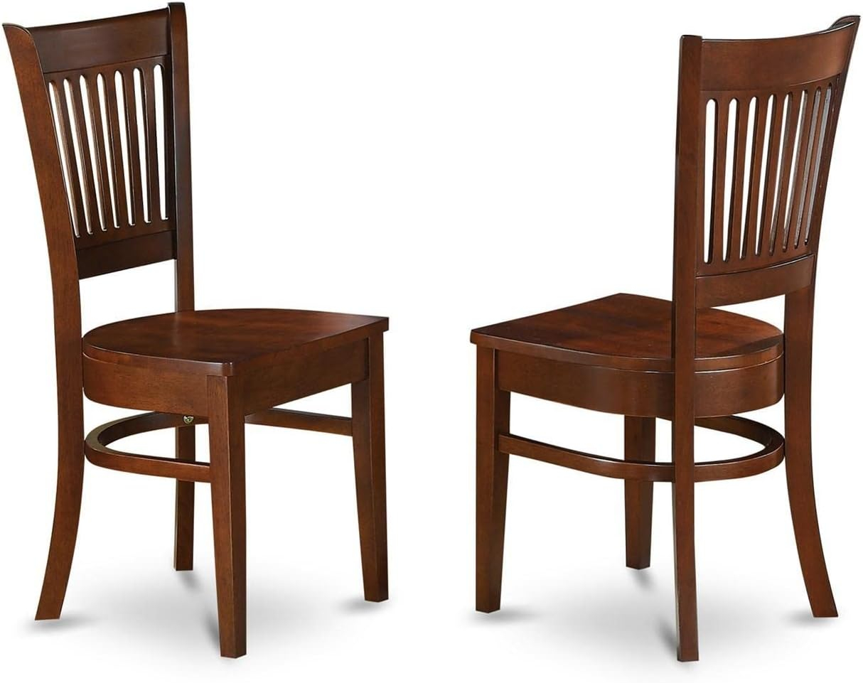 East West Furniture, Vancouver Wood Seat Dining Chairs in Espresso Finish, Set of 2