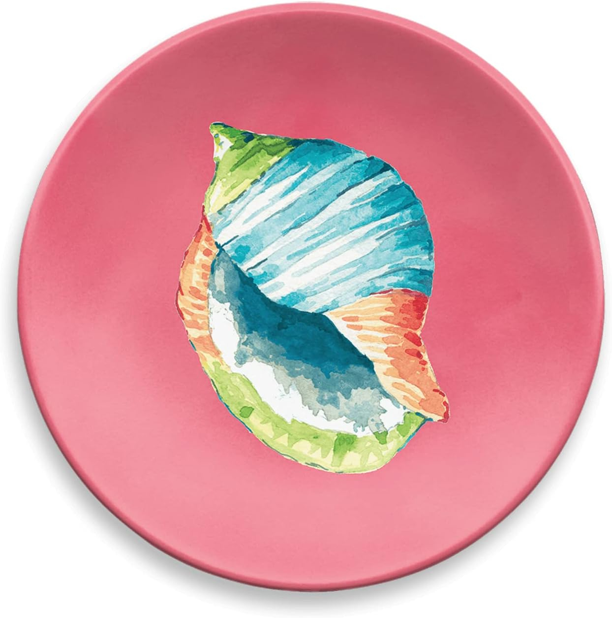TarHong Sandbar Brights Ocean Themed Set of 4 Assorted Appetizer Plates, 6.8”, Pure Melamine, Shatterproof, Indoor/Outdoor