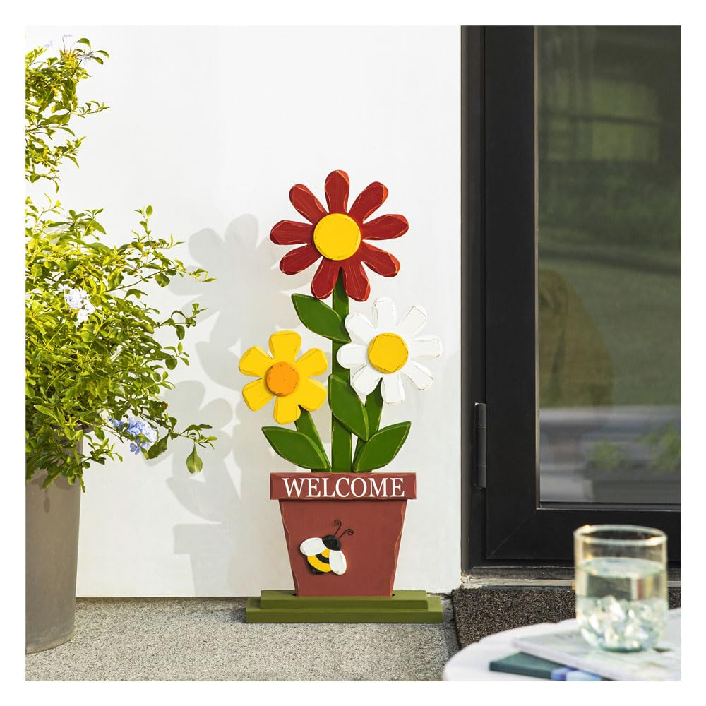 30-Inch Multicolor Wood Outdoor Welcome Porch Sign