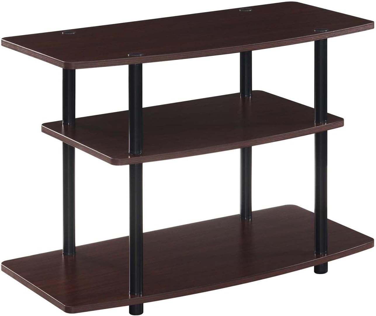 Convenience Concepts Designs2Go No Tools 3 Tier TV Stand, Espresso/Black Poles
