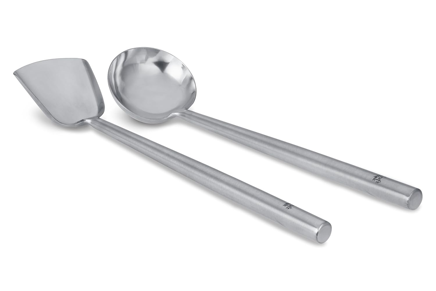 Craft Wok s/s Ladle and Spatula (Turner) Stainless Set with Stainless Handles for Asian Chinese Woks Traditional / 732W326