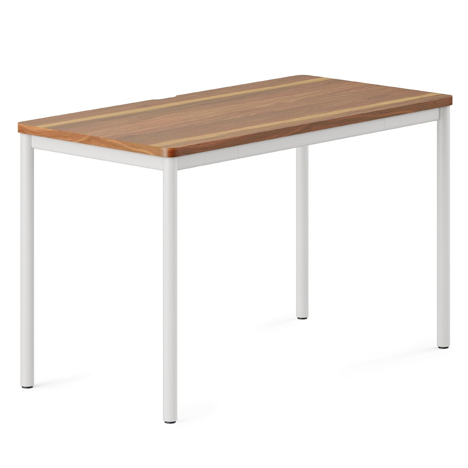 Walnut and White Adjustable Height Desk with Drawer, 36" x 24"