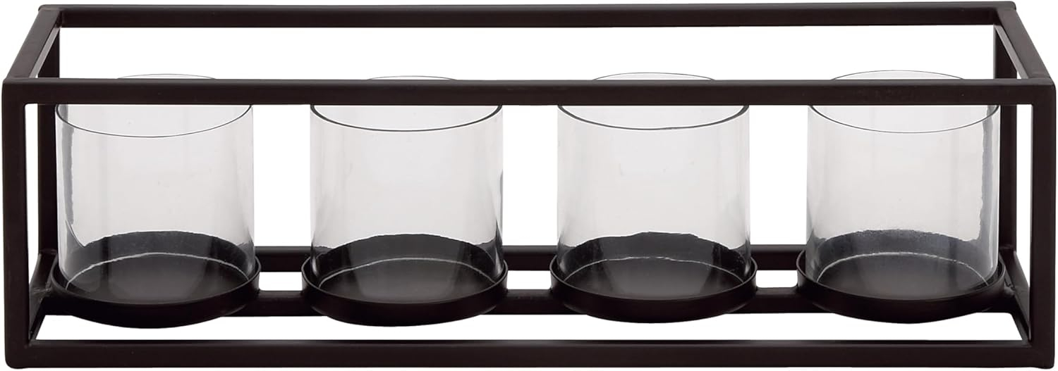 DecMode 4 Holder Black Metal Candelabra