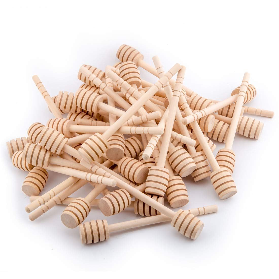 100-Pack 6 Inch Portable Wooden Jam Honey Dipper Honey Sticks for Honey Jar Dispense Drizzle Honey (6inch 100pcs)