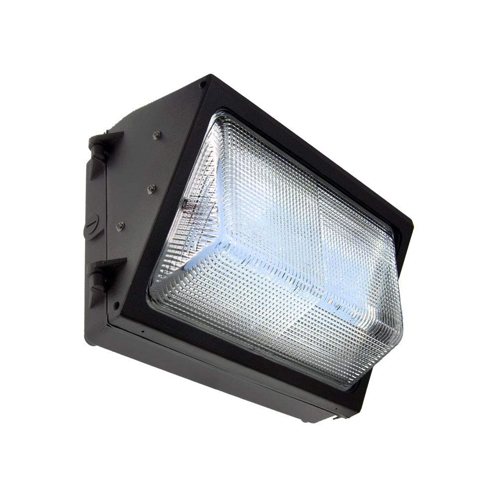 120-277V Forward Throw LED Wall Pack Light 40 watts 4843 lumens DLC and ETL with 5 Year Warranty. LED Wall Pack for Outdoor Wall and Area Lighting.