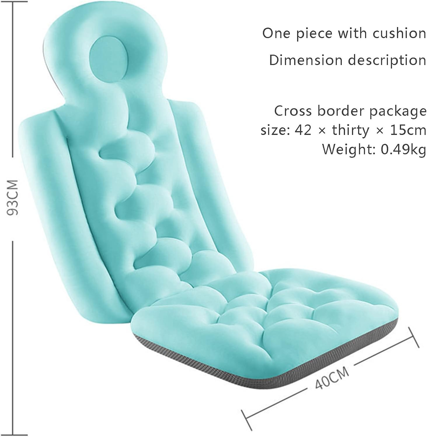Jamlynbo Bath Pillow Full Body for Adult, Bathtub Cushion for Head Neck Shoulder Back Support, Filling Ergonomic Spa Bath Pillows for Luxury Bubble Bath, Quick Drying Bath Cushion fits Most Tubs