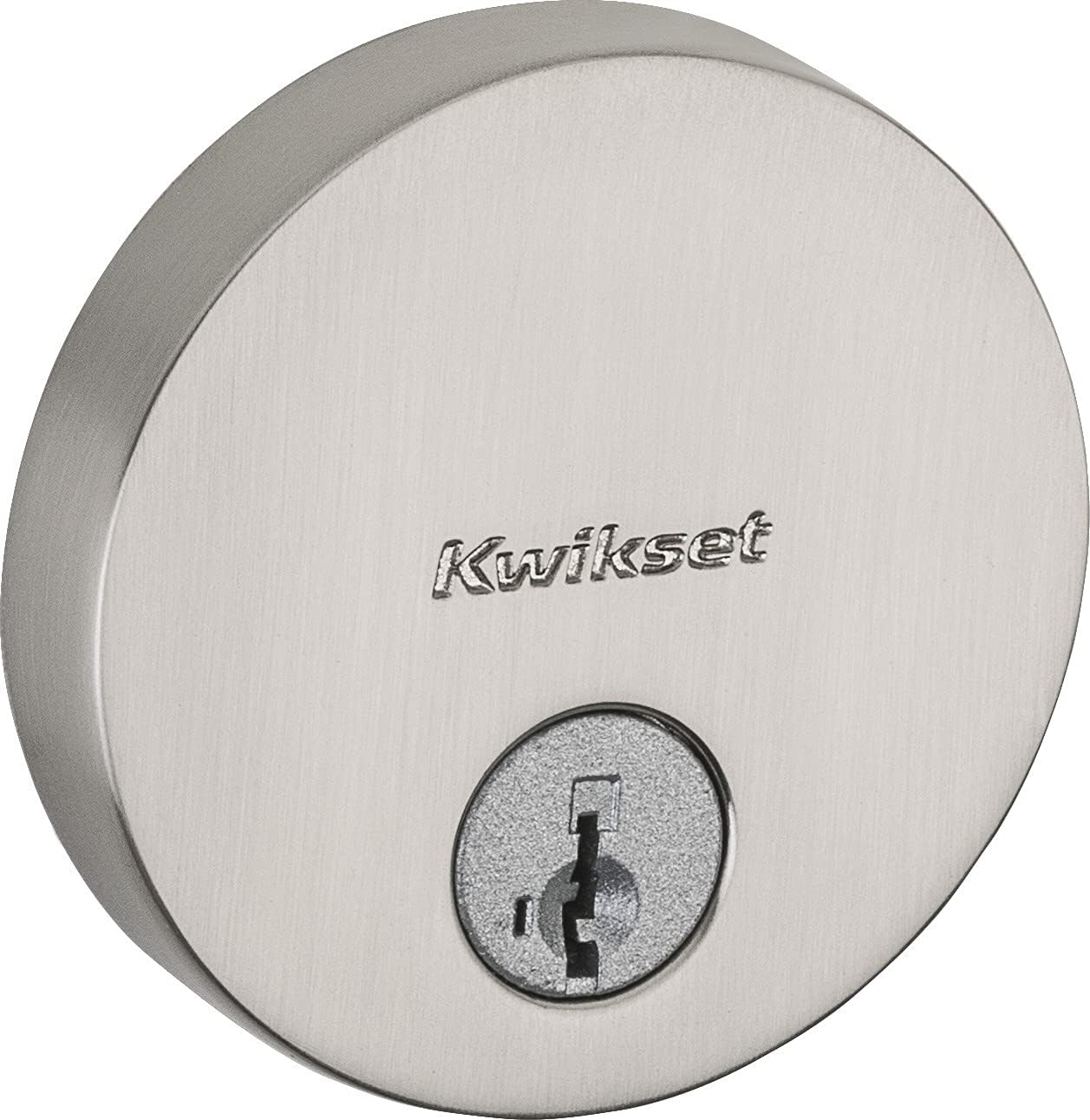 258 Uptown Round Keyed One Side Low Profile Deadbolt featuring SmartKey Security™ in Satin Nickel