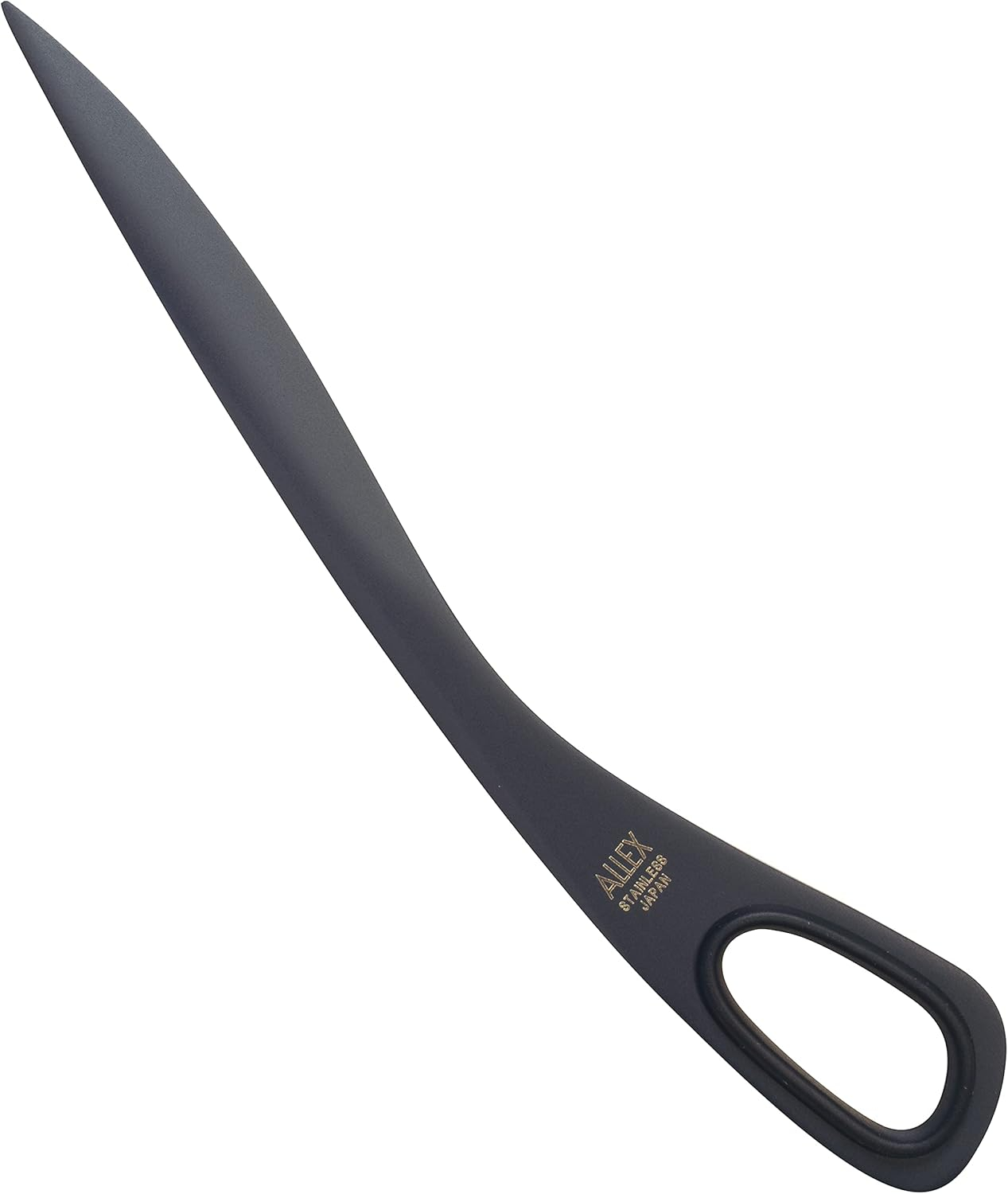 ALLEX Letter Opener Black 6.7" Sword Envelope Opener Knife, Razor Japanese Stainless Steel Blade (Non-Stick Fluorine Coating), Mail Opener Paper Knife Tool All Metal, Made in Japan