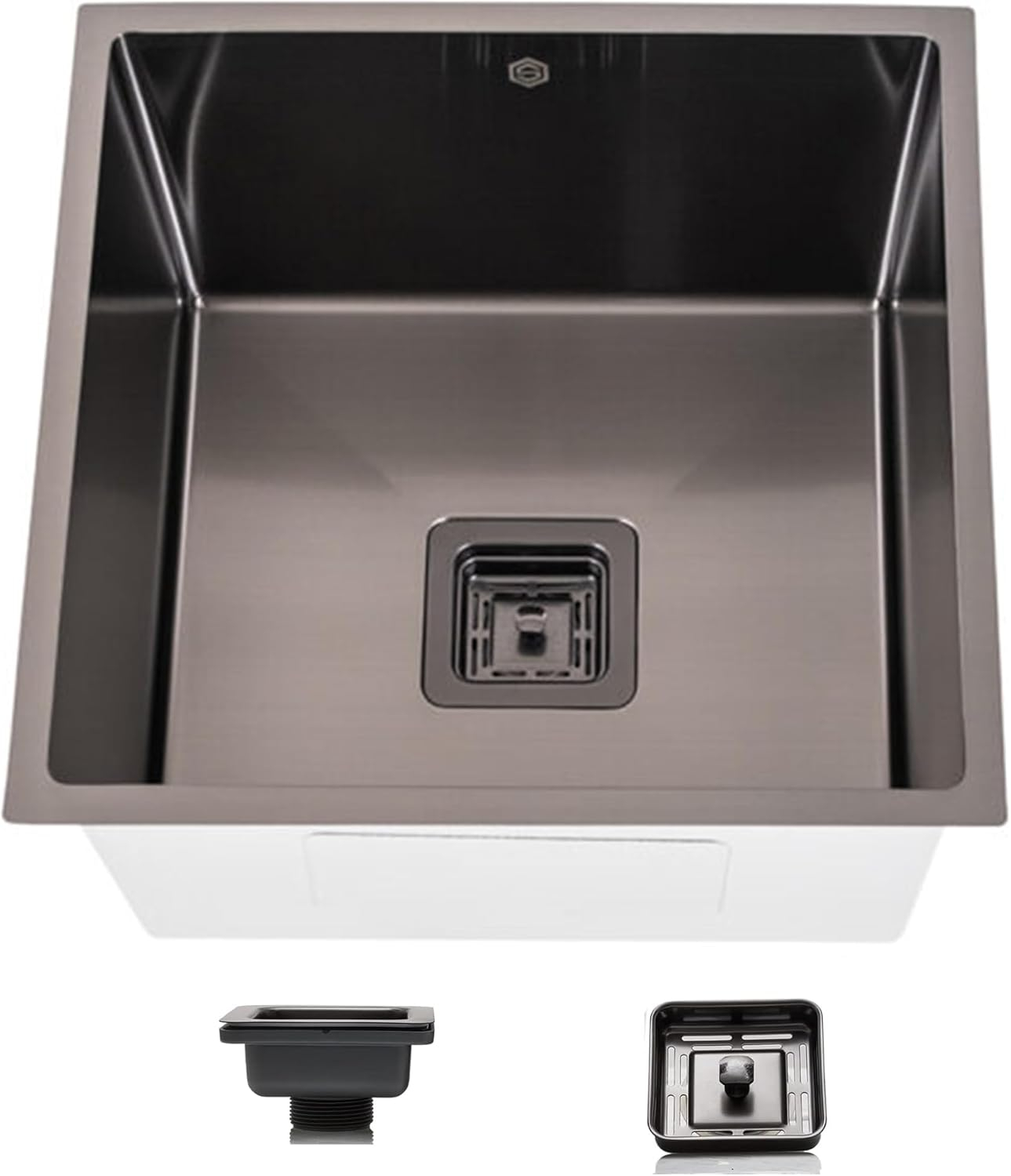 Strictly Sinks Undermount Copper Kitchen Sink – 18 Inch Single Bowl Bar Prep Sink 16 Gauge Stainless Steel