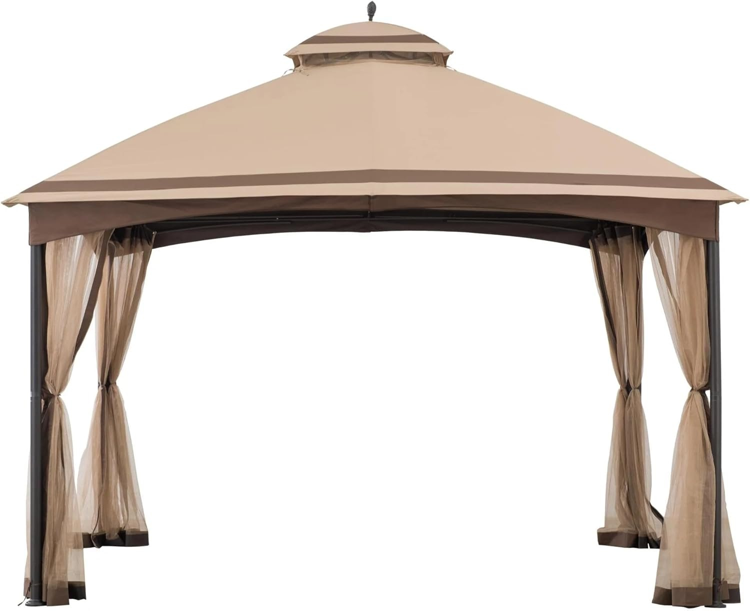 Sunjoy 2 Tone Striped 10.5 x 13 ft. 2 Tier Fabric Topped Steel Gazebo