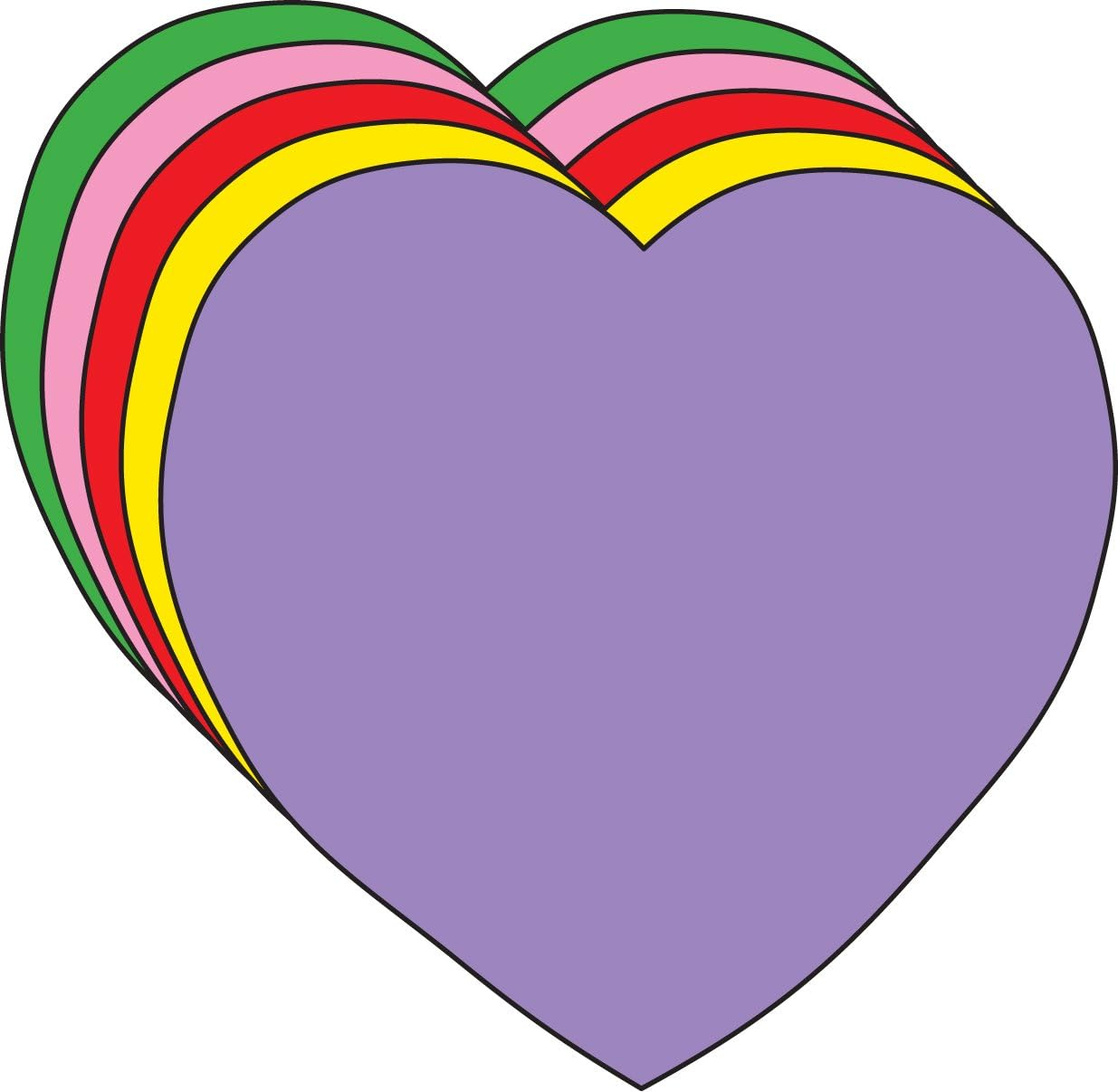 SHAPES ETC. Heart Large Assorted Color Creative Cut-Outs- 5.5”