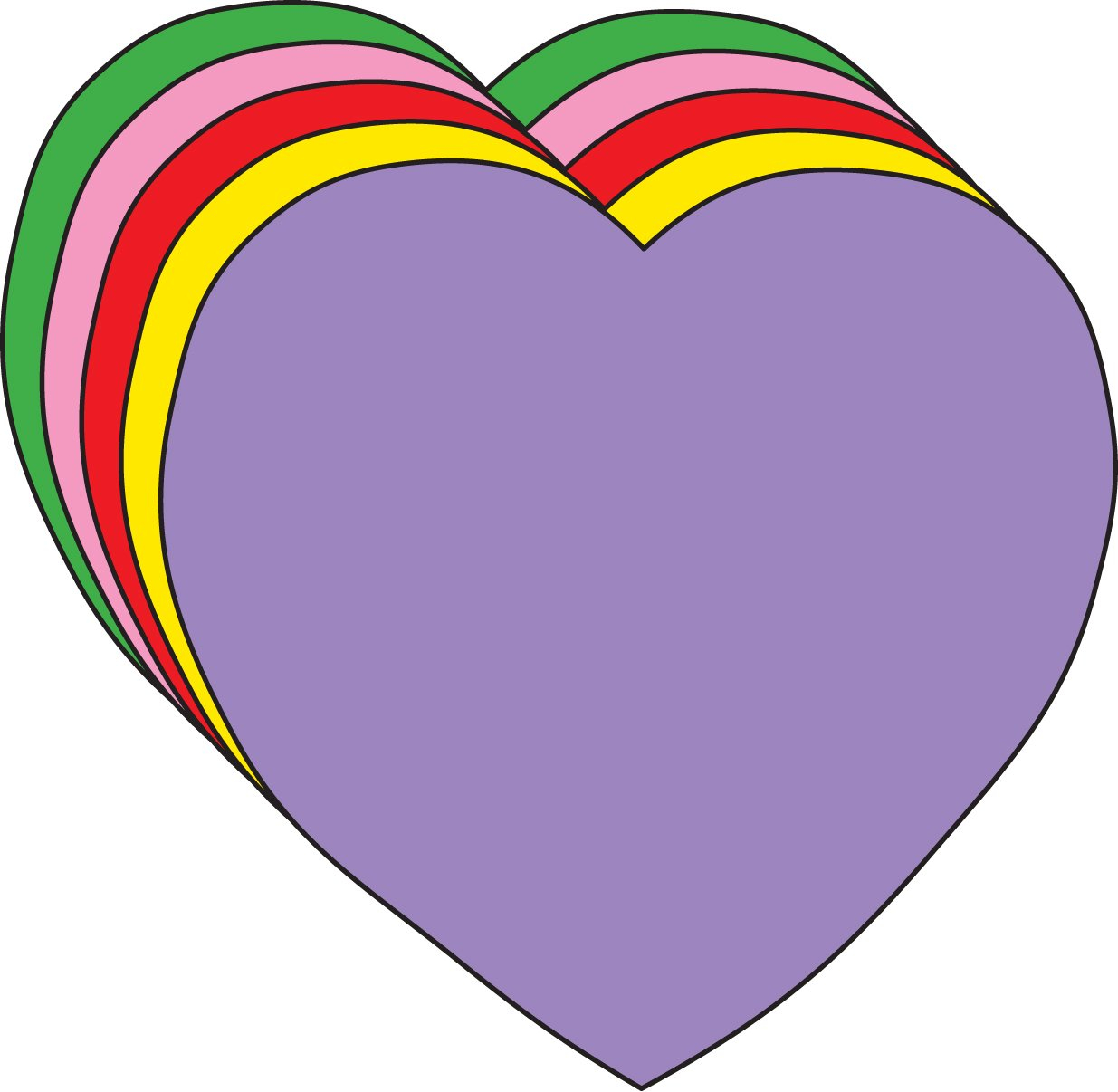 SHAPES ETC. Heart Large Assorted Color Creative Cut-Outs- 5.5”