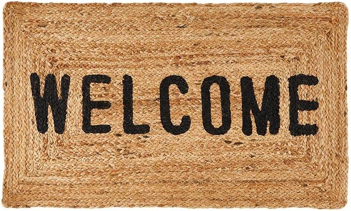 Santa Barbara Design Studio Welcome Mats Outdoor Jute Door Mat, 20" x 34", Welcome