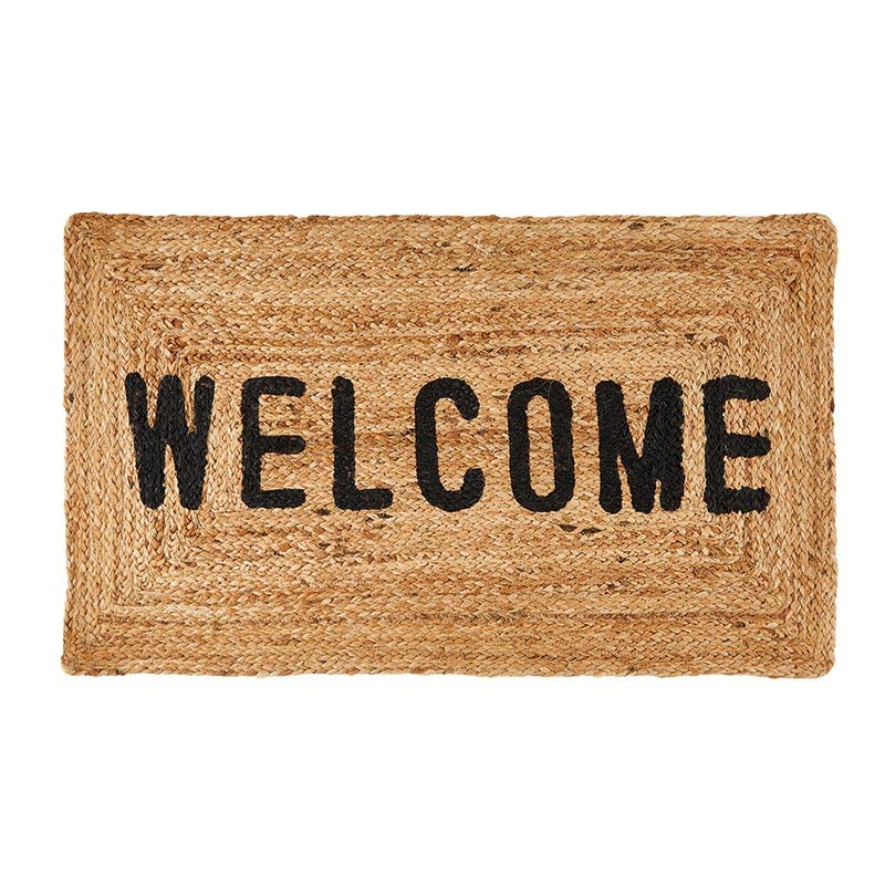 Santa Barbara Design Studio Welcome Mats Outdoor Jute Door Mat, 20" x 34", Welcome